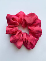 Hot Coral Silk Scrunchie