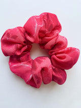 Hot Coral Silk Scrunchie