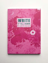 'Write it all down' Pink A5 Notebook