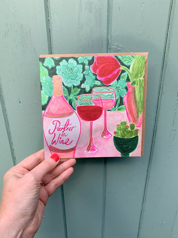 Partner in Wine Square Card