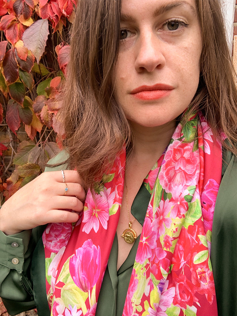 Paradise Garden Silk Scarf