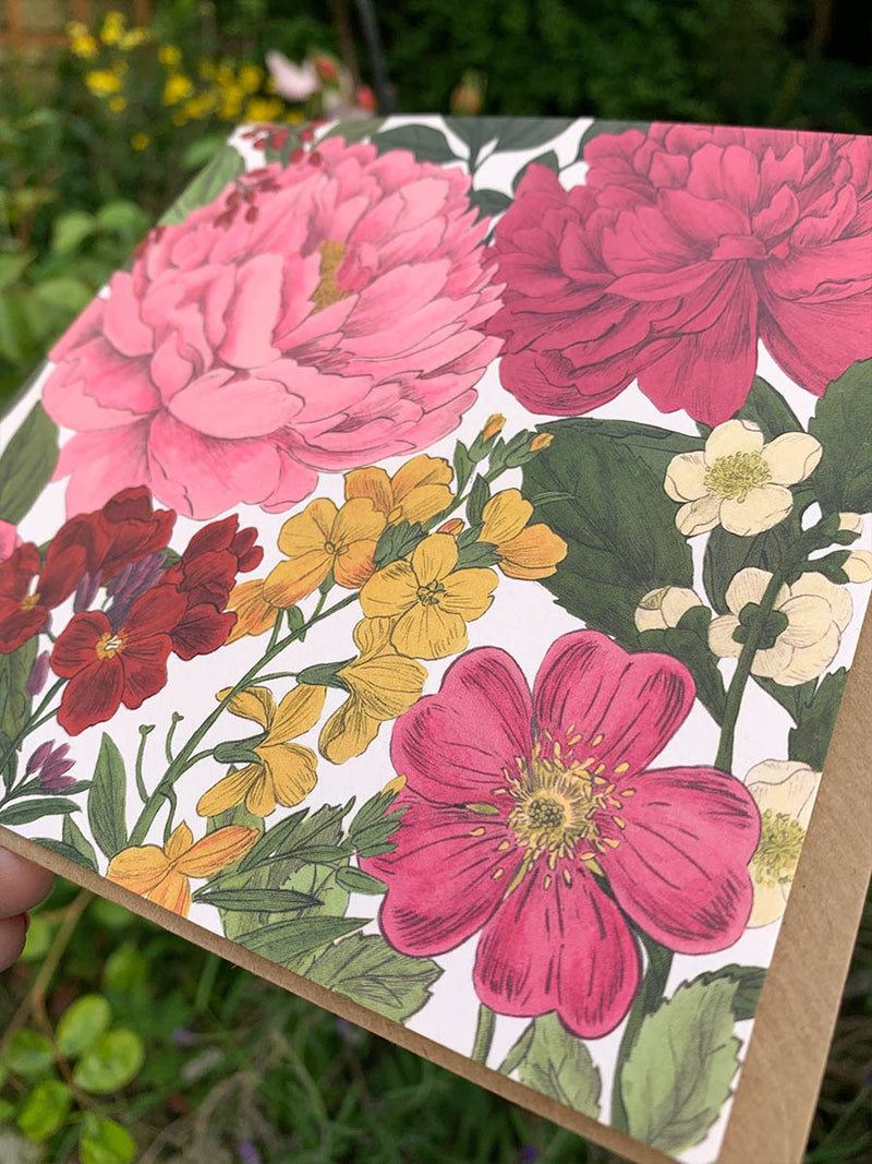 Floral Print Square Card